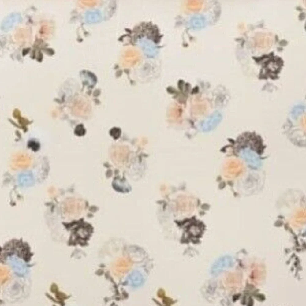 Christine Dovey Queen Vintage Floral Duvet Cover Set Off White Cotton Pastel
